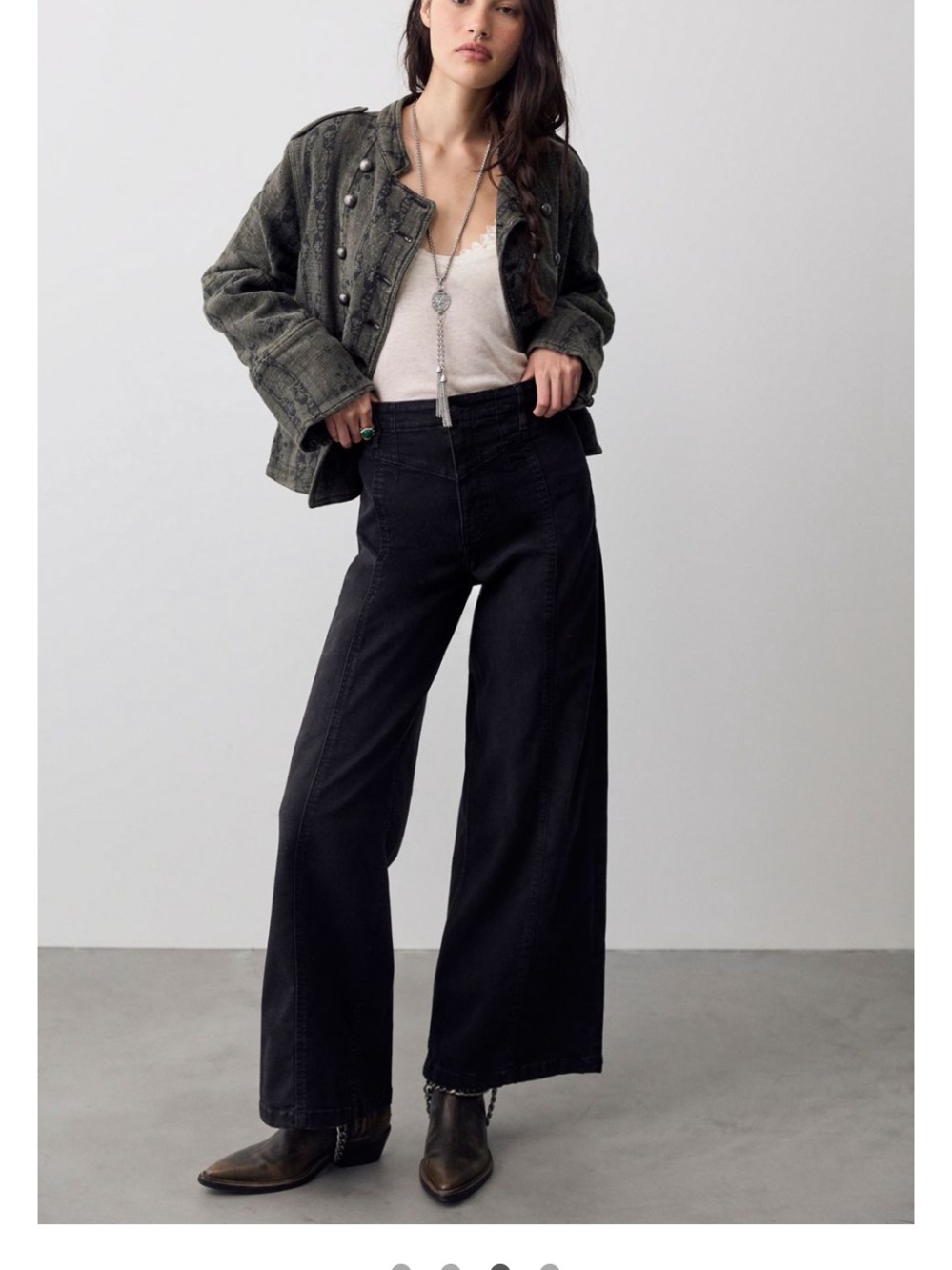 Free people libre High-Waist Wide Leg Women’s Jeans in Black sz 26